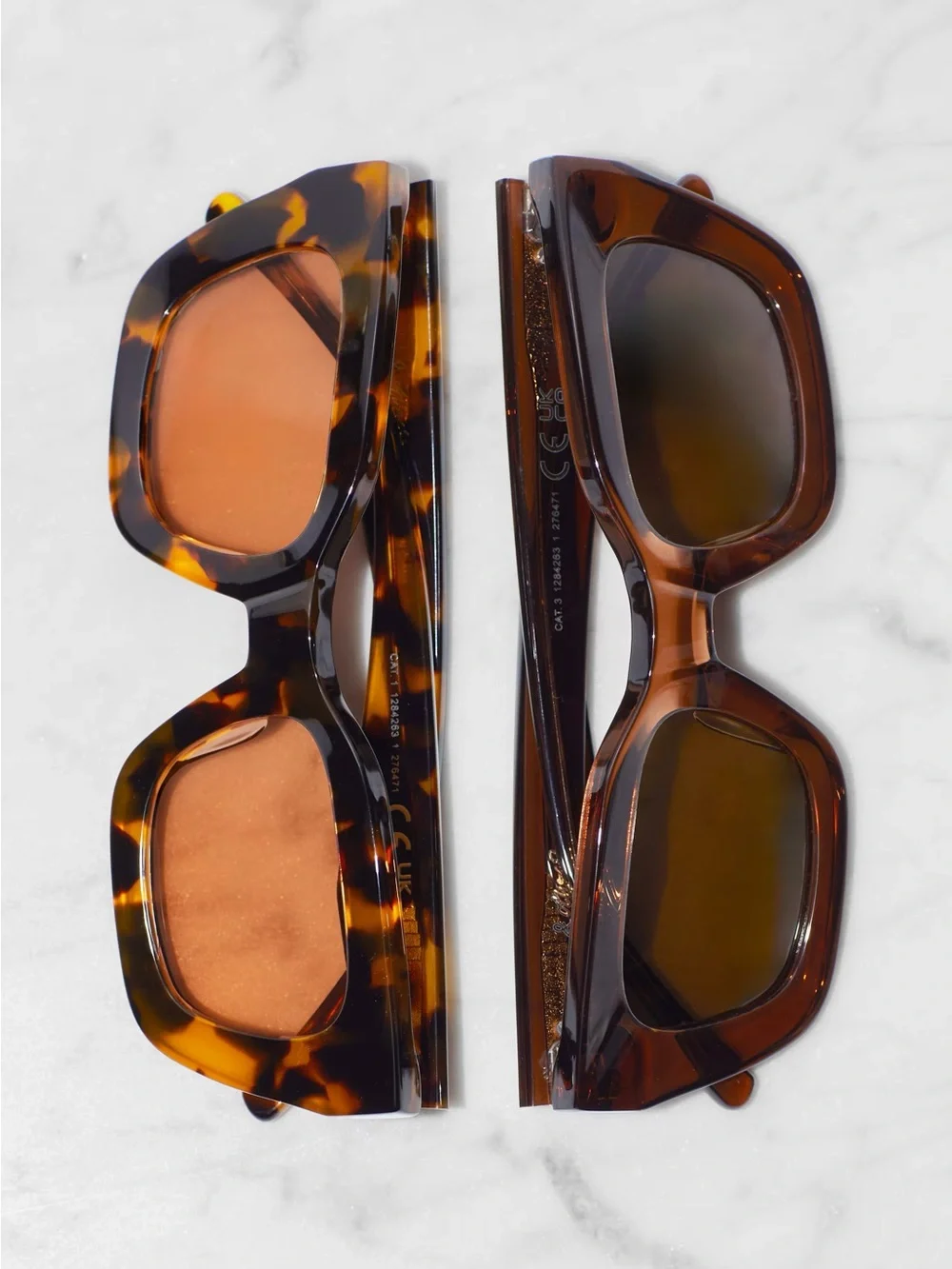 &OTHER STORIES RECTANGULAR-FRAME ACETATE SUNGLASSES - Brown. NWT